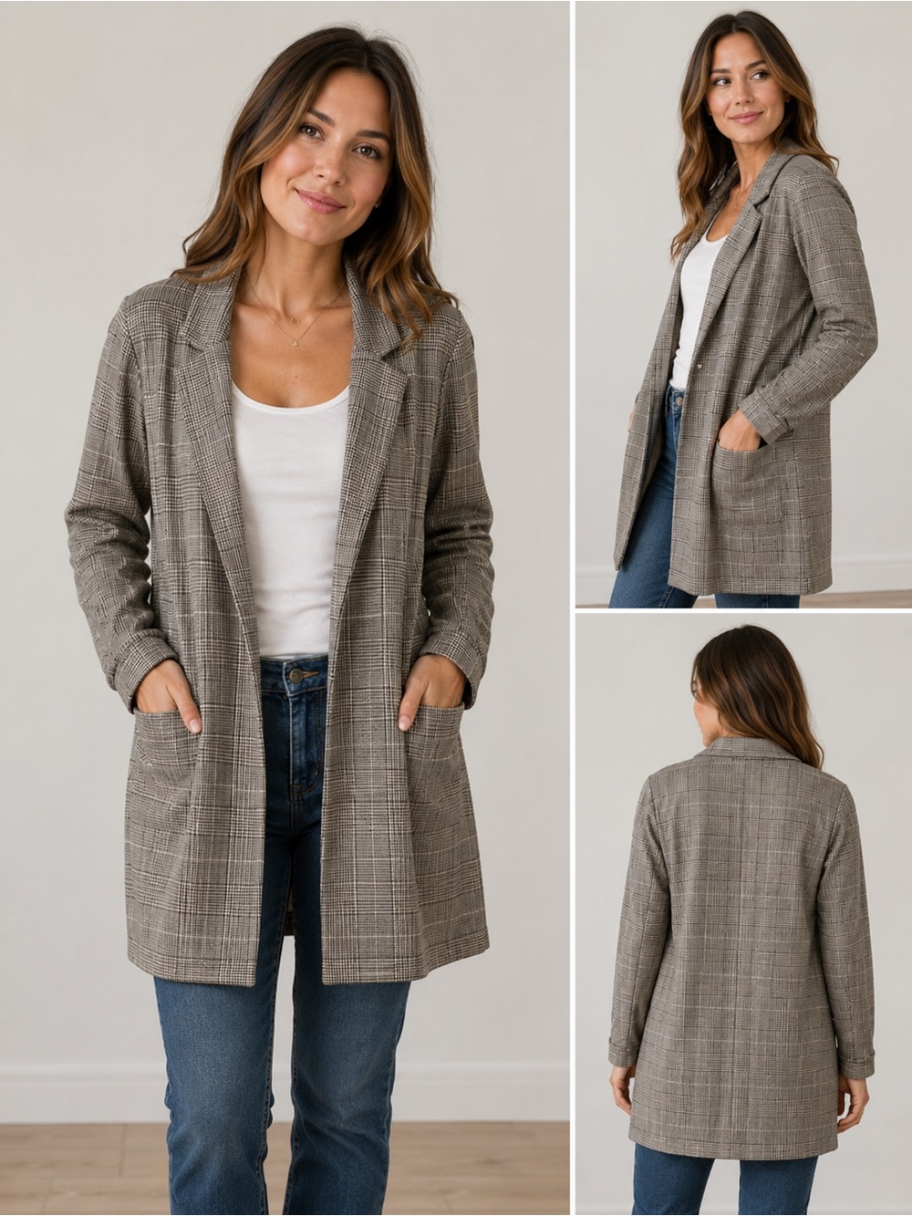 Black and white blazer